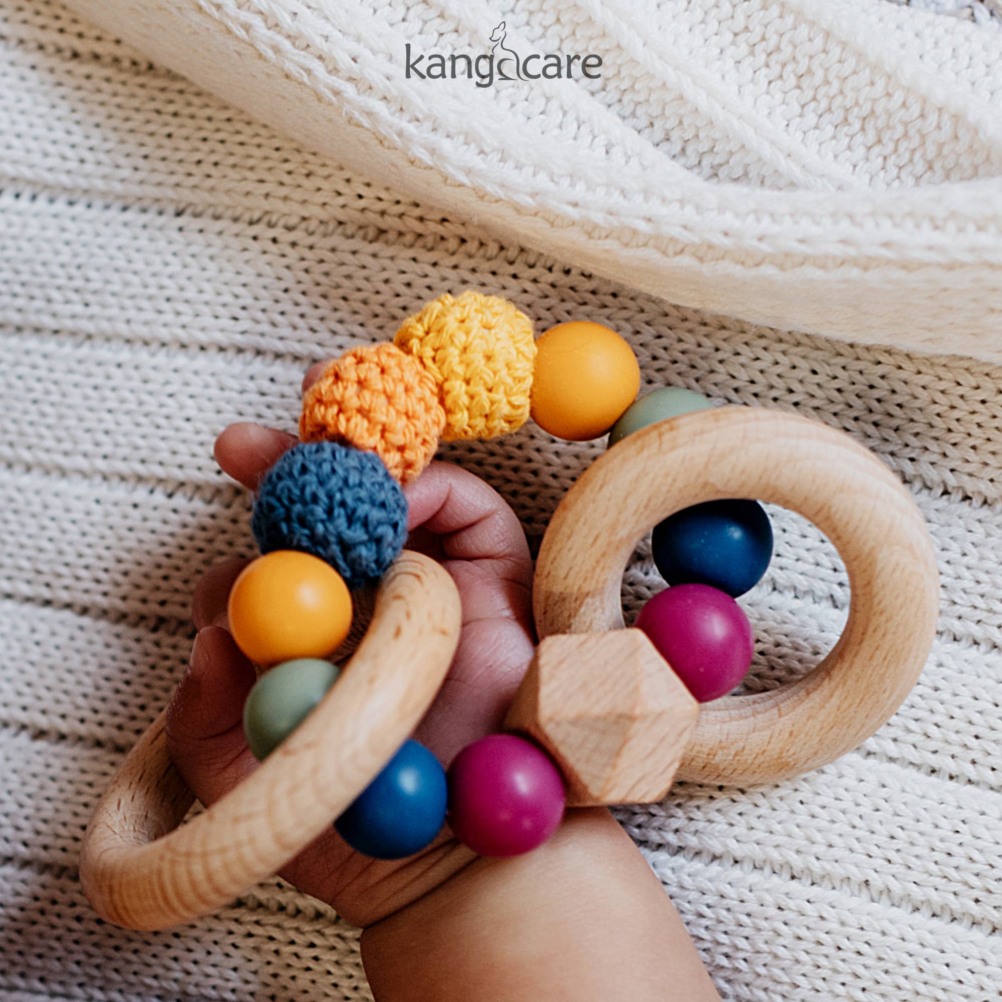 Kanga Care Silicone & Wood Crocheted Teething Ring: Mod