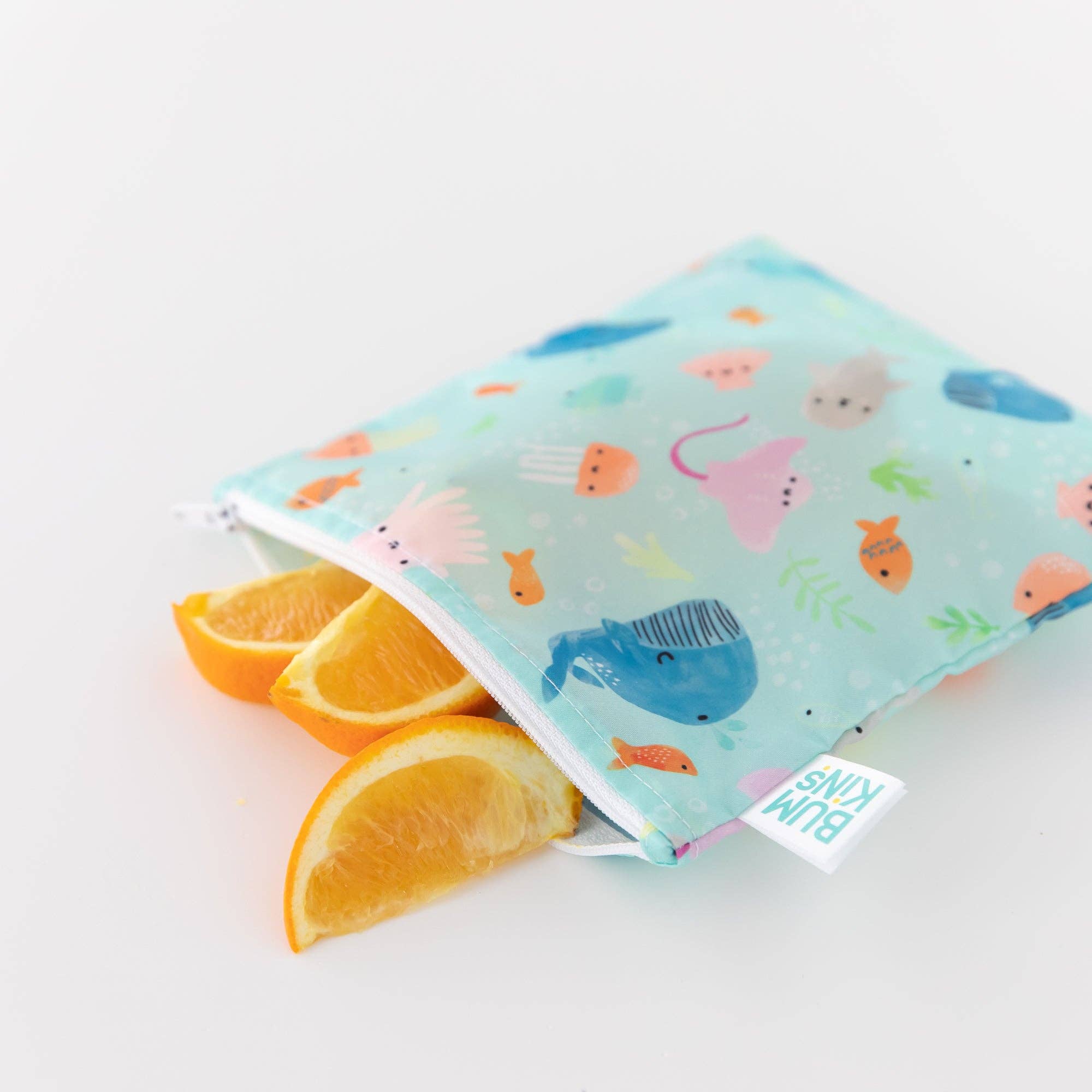 Reusable Snack Bag, Large 2-Pack: Ocean Life & Whale Tail