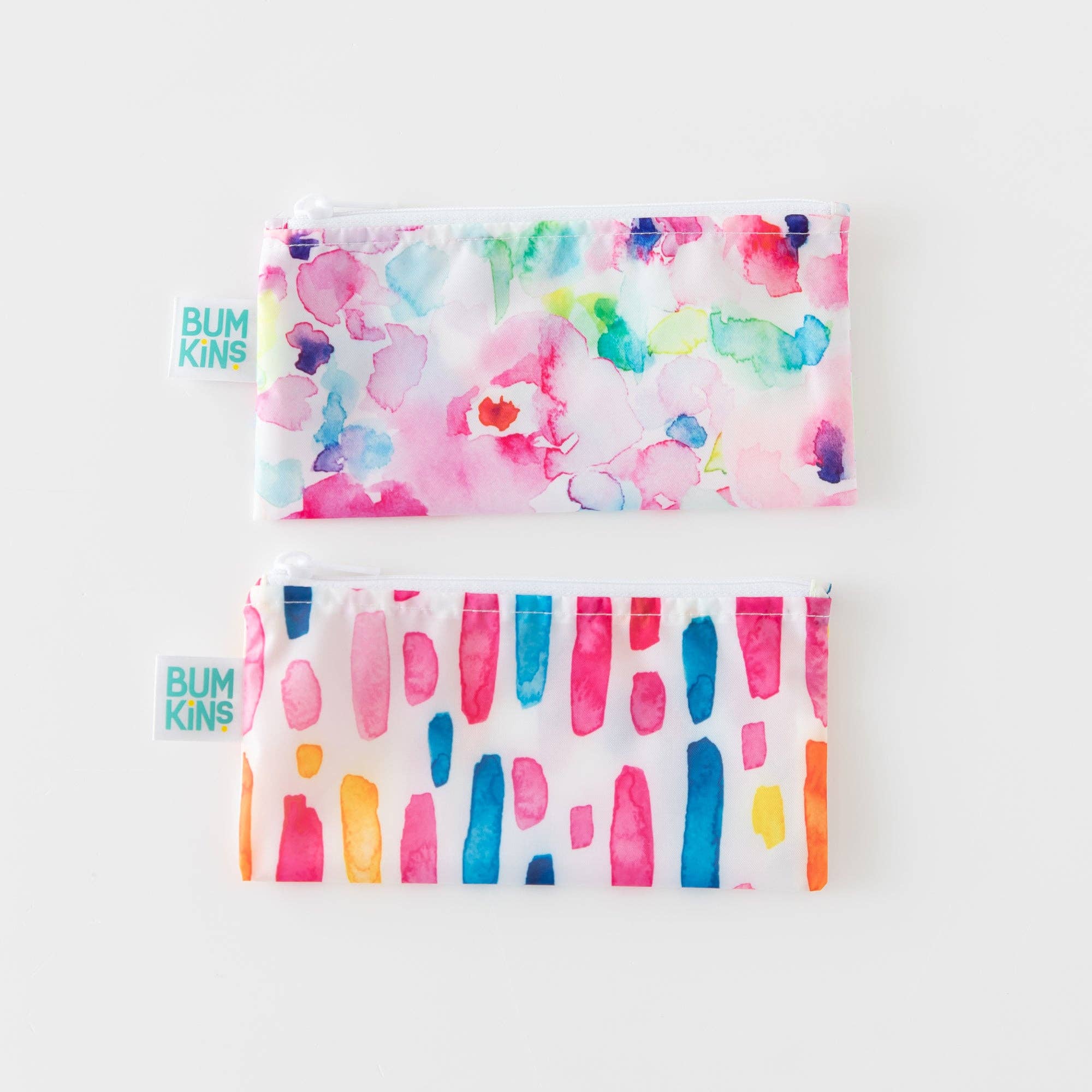 Reusable Snack Bag, Small 2-Pack: Watercolor & Brush Strokes