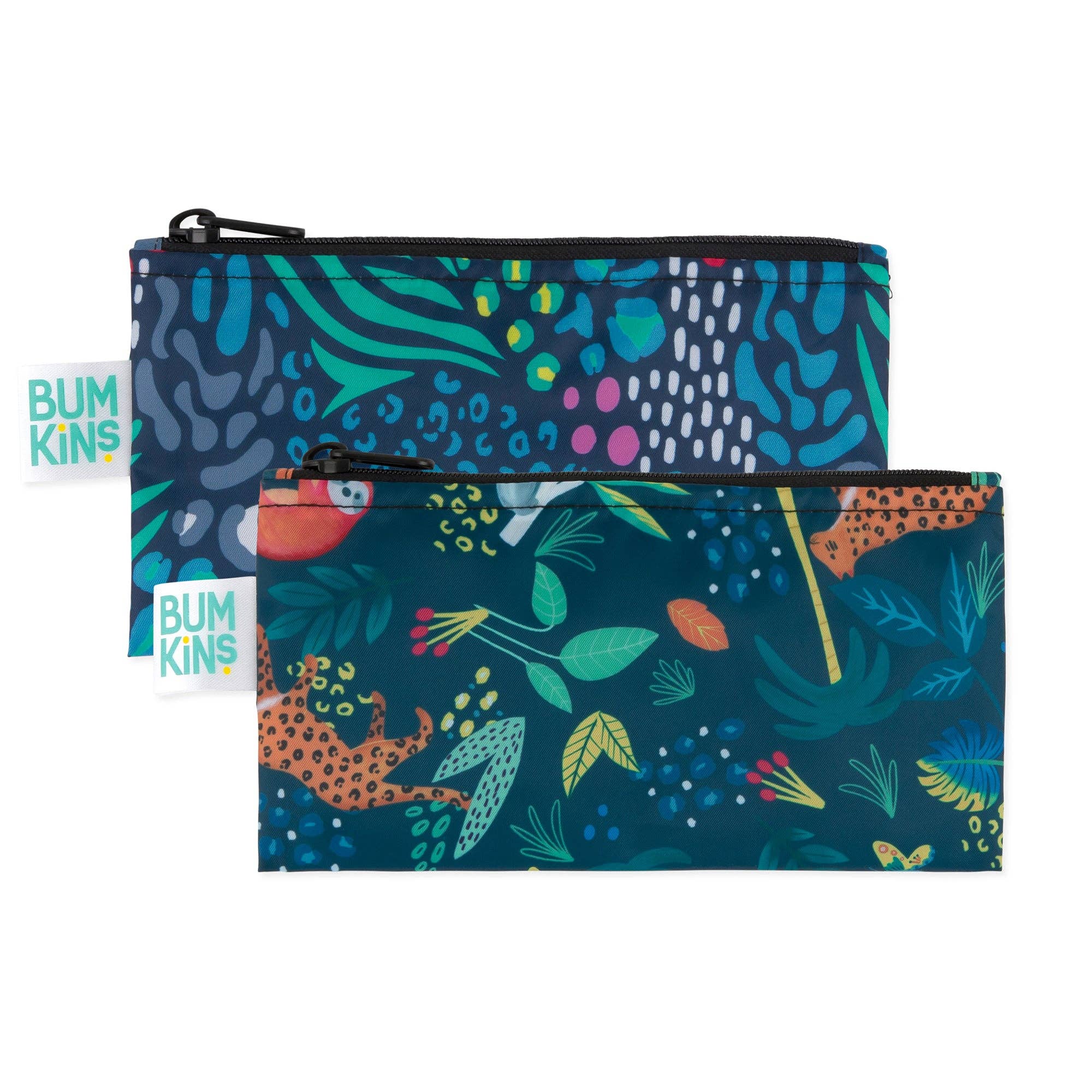 Reusable Snack Bag, Small 2-Pack: Jungle & Animal Prints